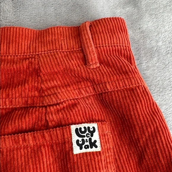 Lucy & Yak Bonnie Organic Corduroy Shorts Orange Size W29-W30 - Picture 9 of 15